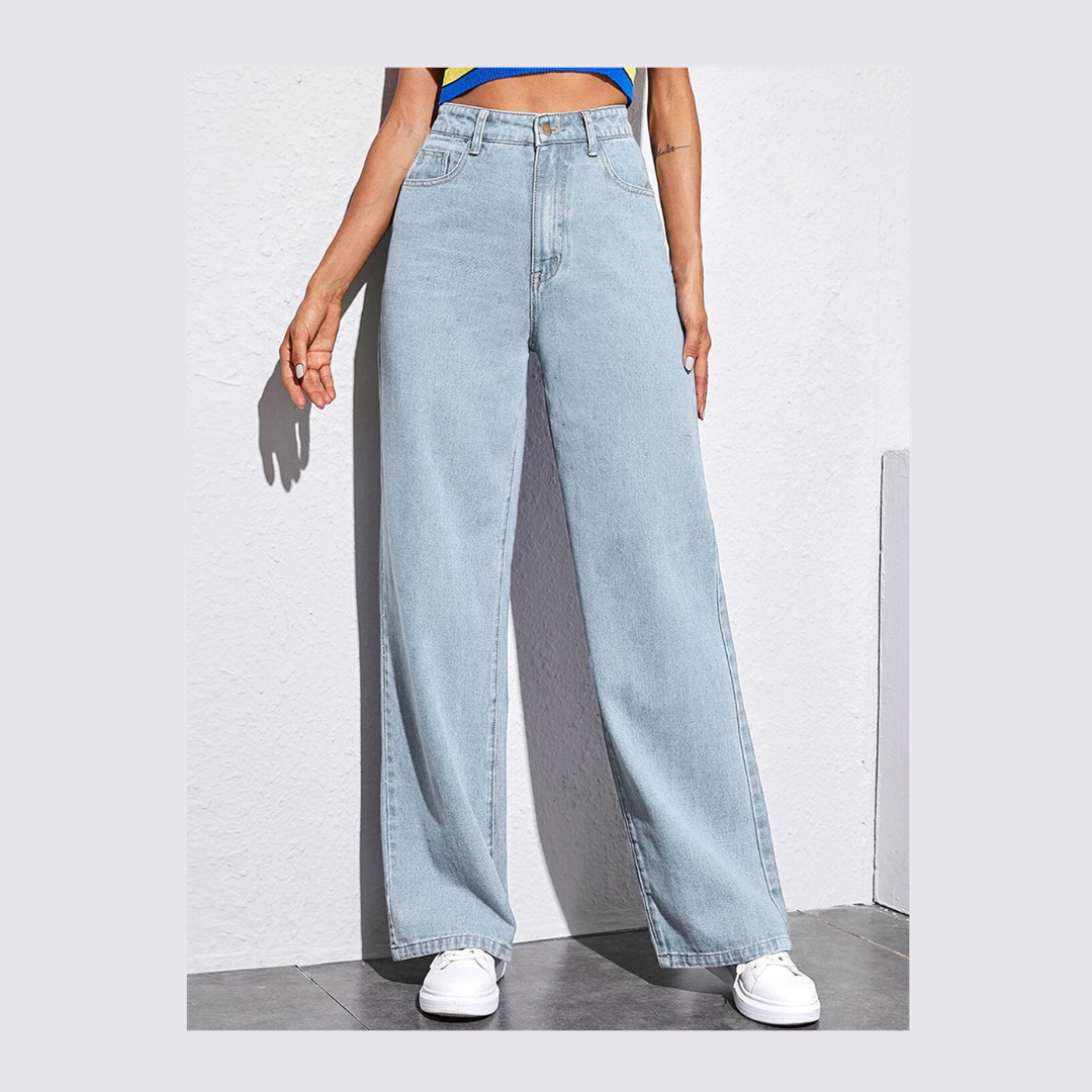 KOTTY Women Straight Fit High Rise Blue Jeans